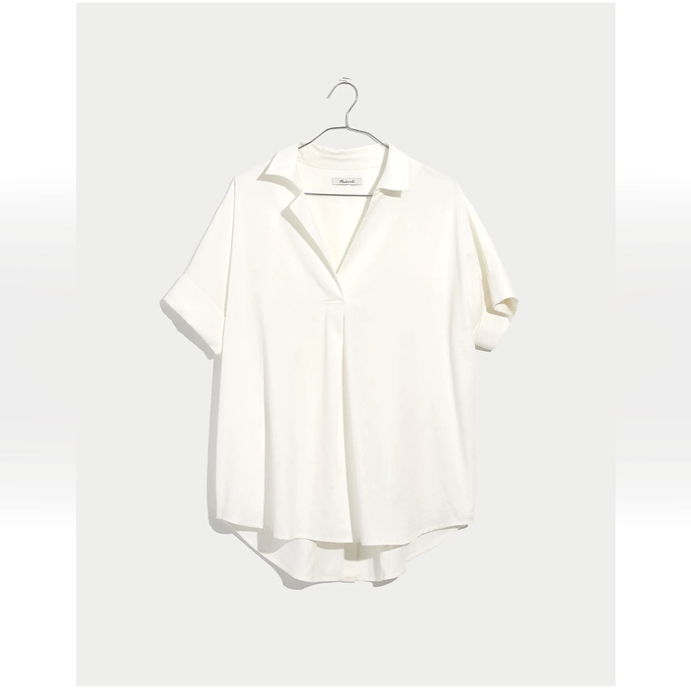 Madewell Courier Button-Back shirt in pure white XXS